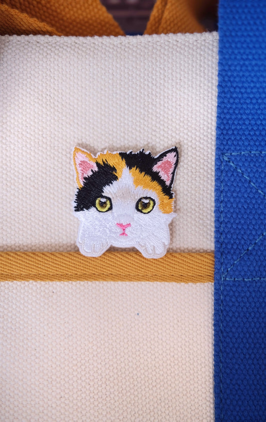 Calico Kitten Iron-on Patch.