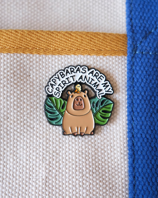 Capybaras Are My Spirit Animal Enamel Pin