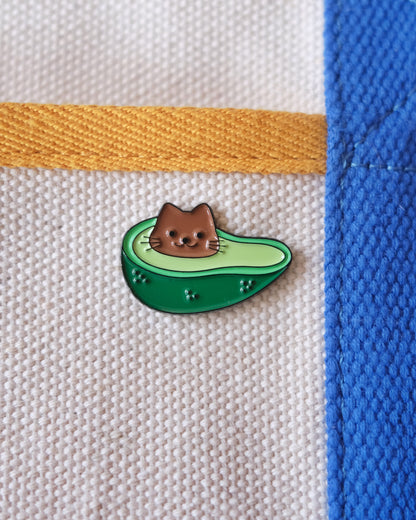 Avocado Cat Enamel Pin