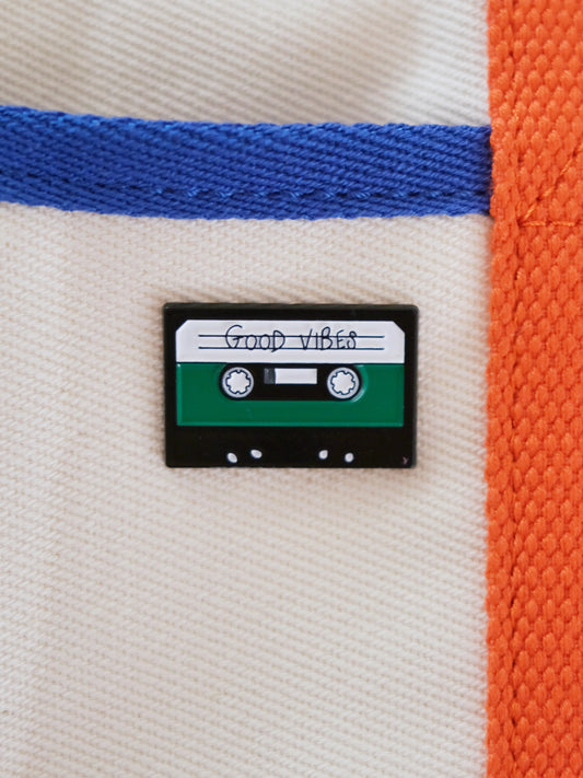 “Good Vibes” Cassette Enamel Pin.