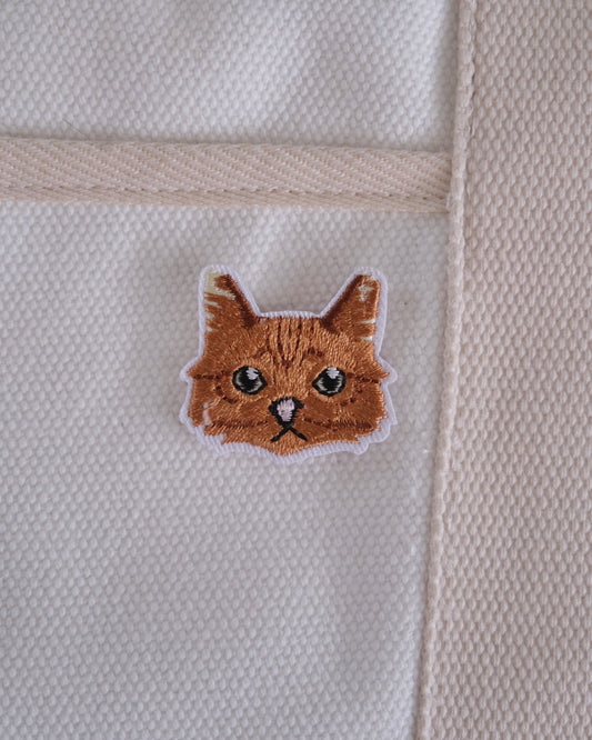 Brown Cat Iron-on Patch.