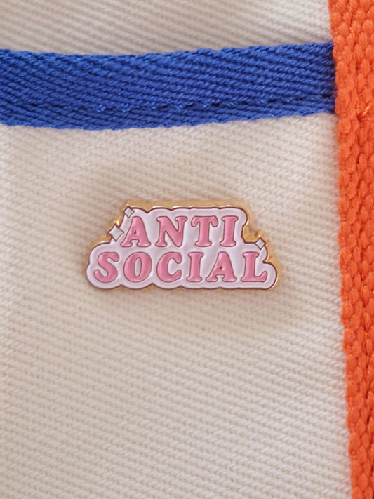 “Anti-Social” Enamel Pin.