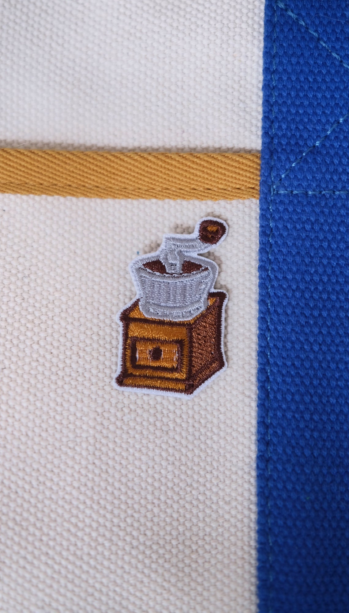 Coffee Grinder Iron-on Patch.