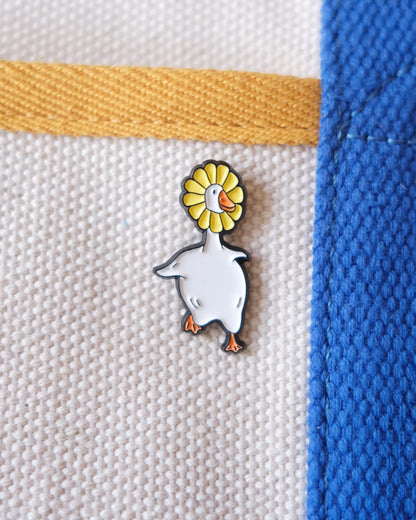 Sunflower Goose Enamel Pin