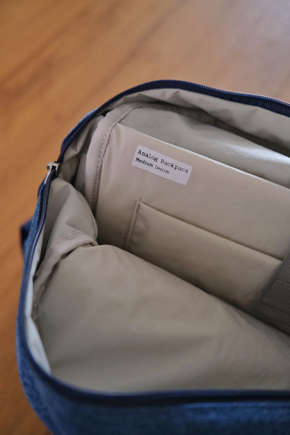 Coming soon: The Denim Analog Backpack (Water Repellent)