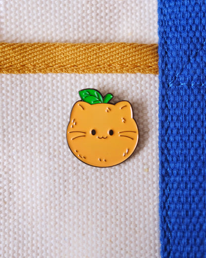 Orange Cat Enamel Pin.