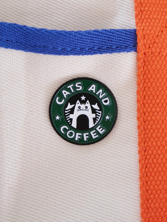 "Cats and Coffee" Enamel Pin