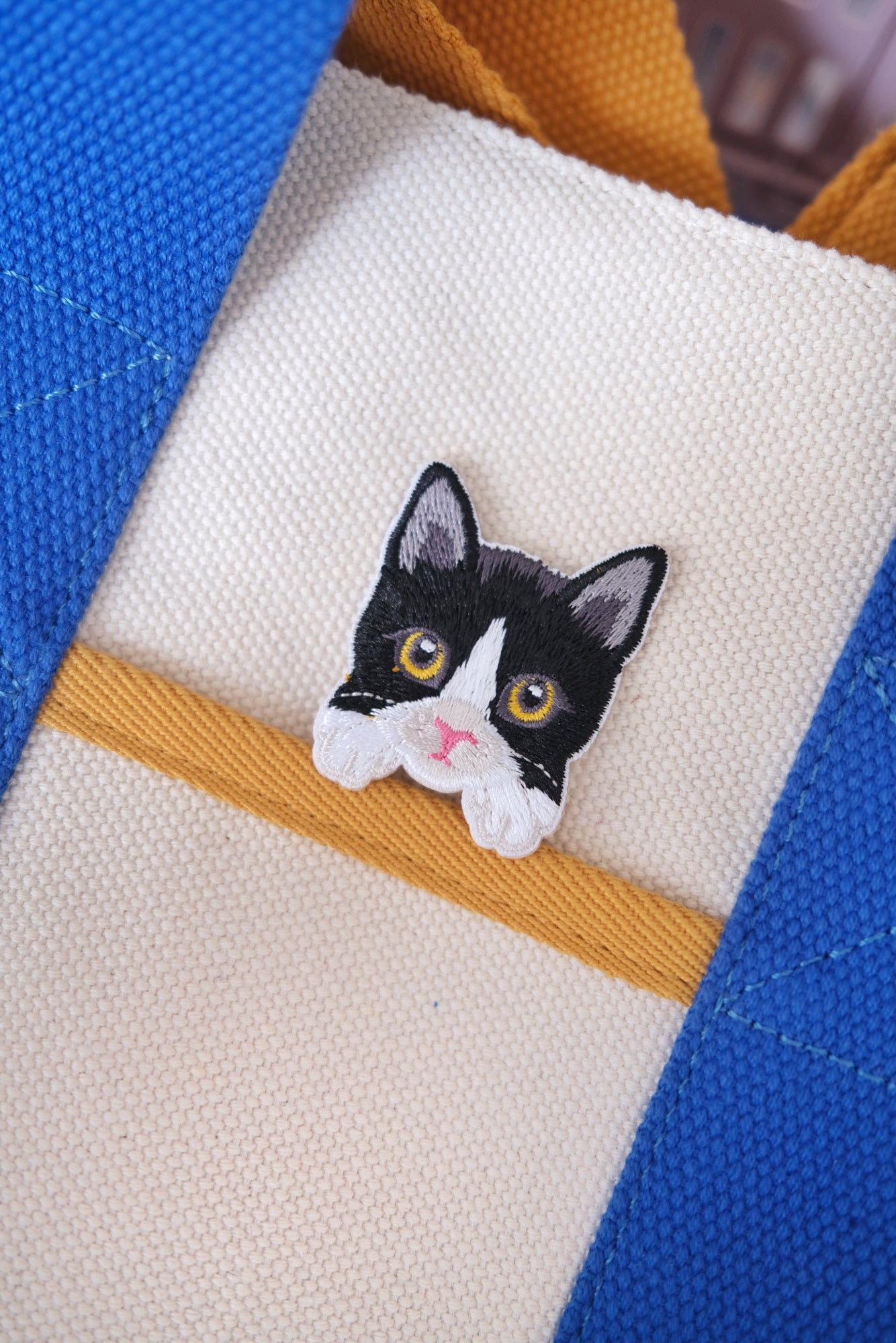 Tuxedo Kitten Iron-on Patch.