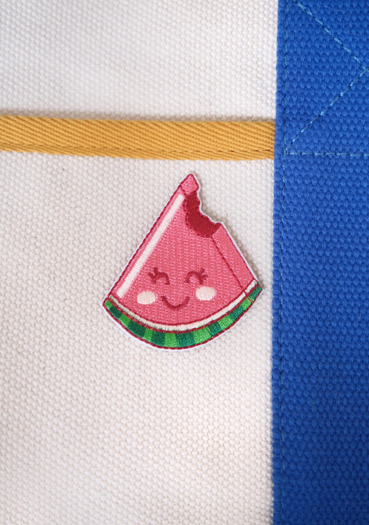Smiley Watermelon Iron-on Patch.
