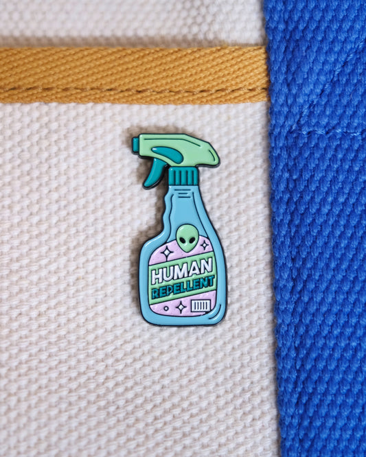 Human Repellent Enamel Pin