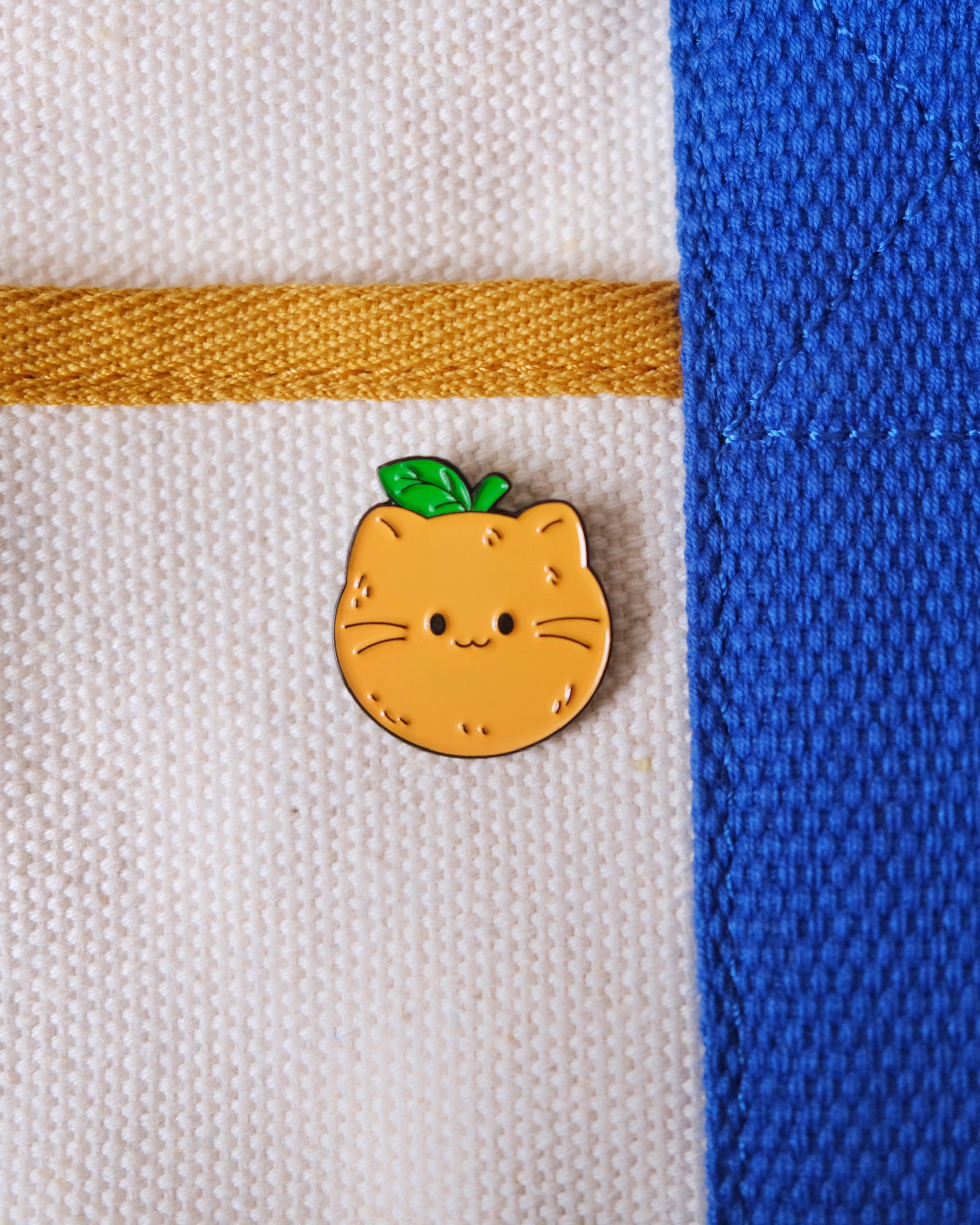Orange Cat Enamel Pin.