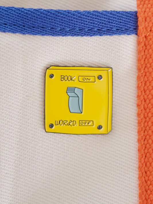 Book Switch Enamel Pin Analog Company