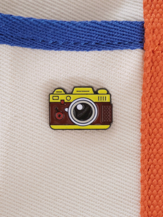 Brown Camera Enamel Pin Analog Company