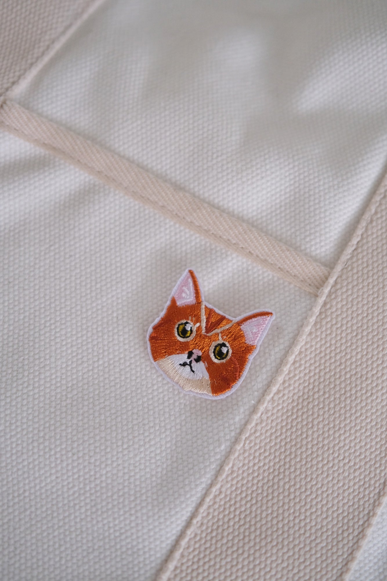 Brown and White Cat Iron-on Patch Analog Company