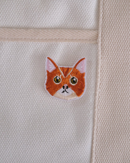 Brown and White Cat Iron-on Patch Analog Company