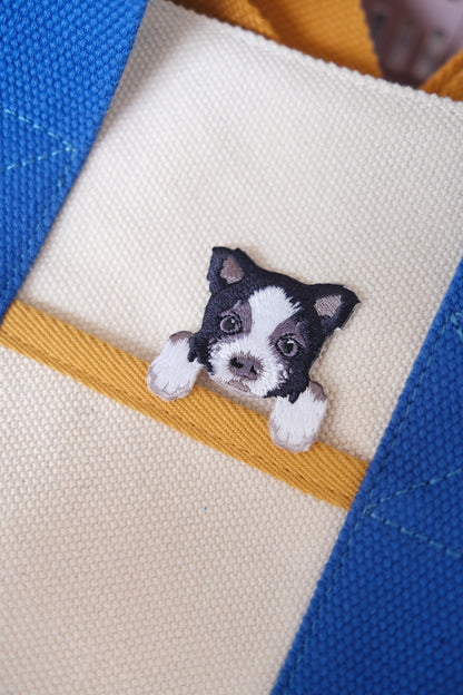 Border Collie Iron-on Patch.