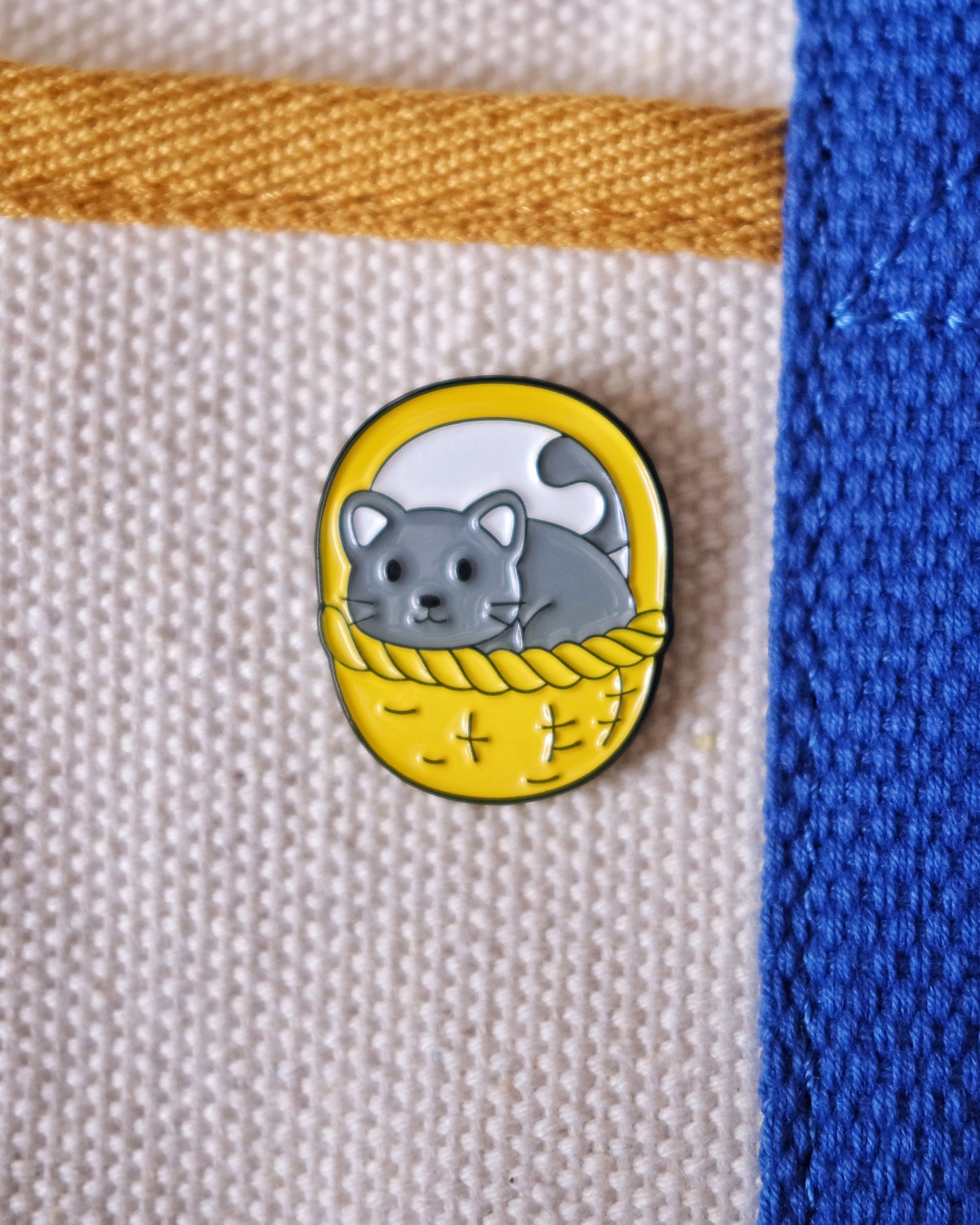 Cat in a Basket Enamel Pin Analog Company