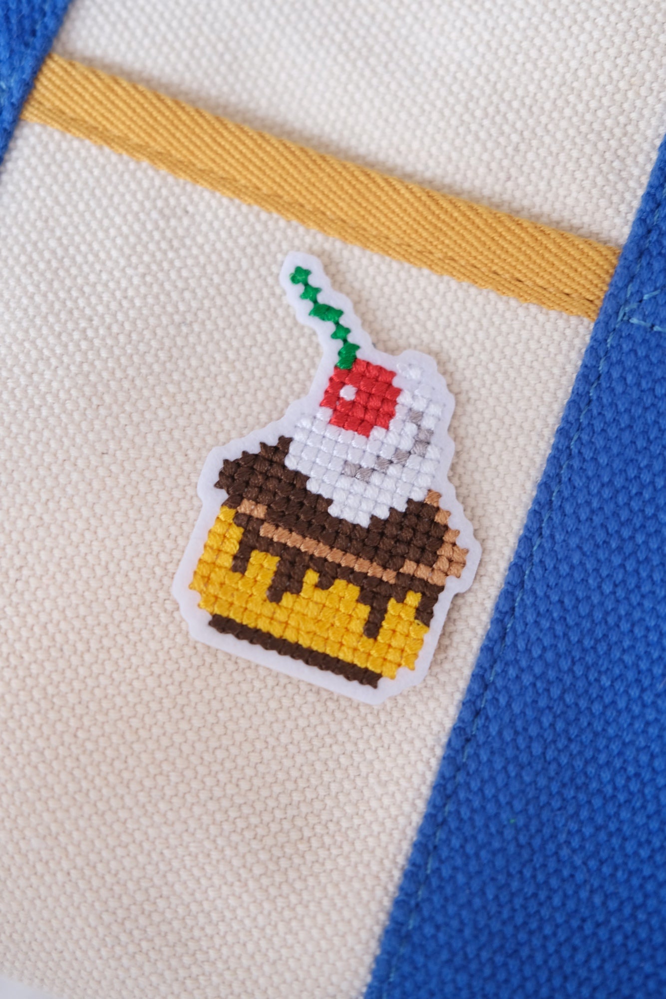 Cross Stitched Cupcake Iron-on Patch Analog Company