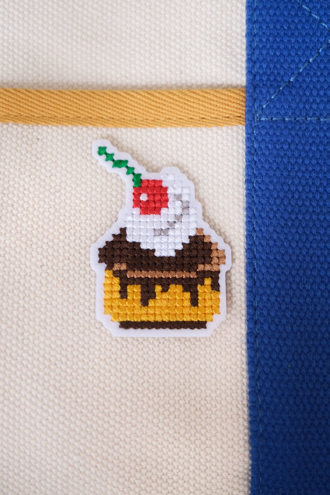 Cross Stitched Cupcake Iron-on Patch Analog Company