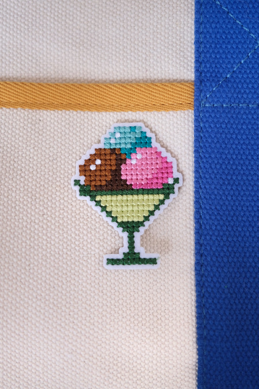 Cross Stitched Ice Cream Iron-on Patch Analog Company