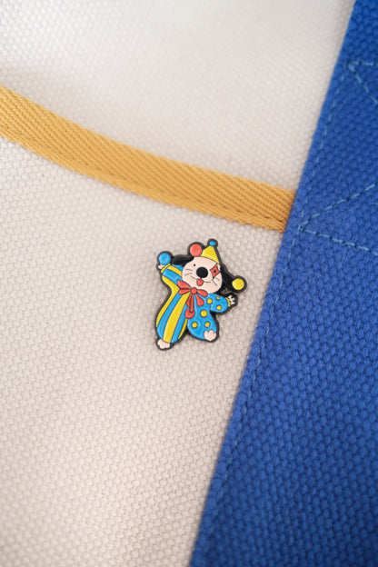 Dog Clown Enamel Pin Analog Company