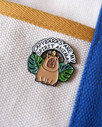 Capybaras Are My Spirit Animal Enamel Pin