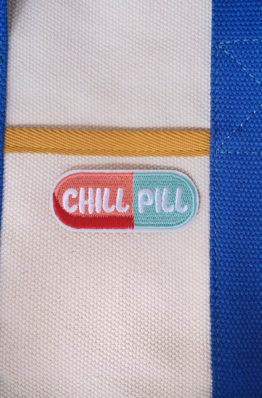 Chill Pill Iron-on Patch.