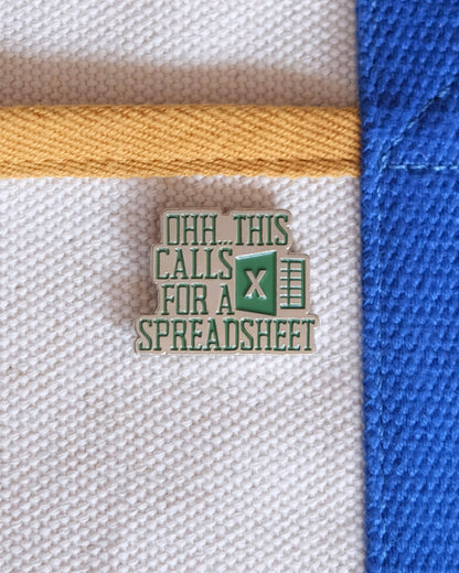 Spreadsheet Enamel Pin