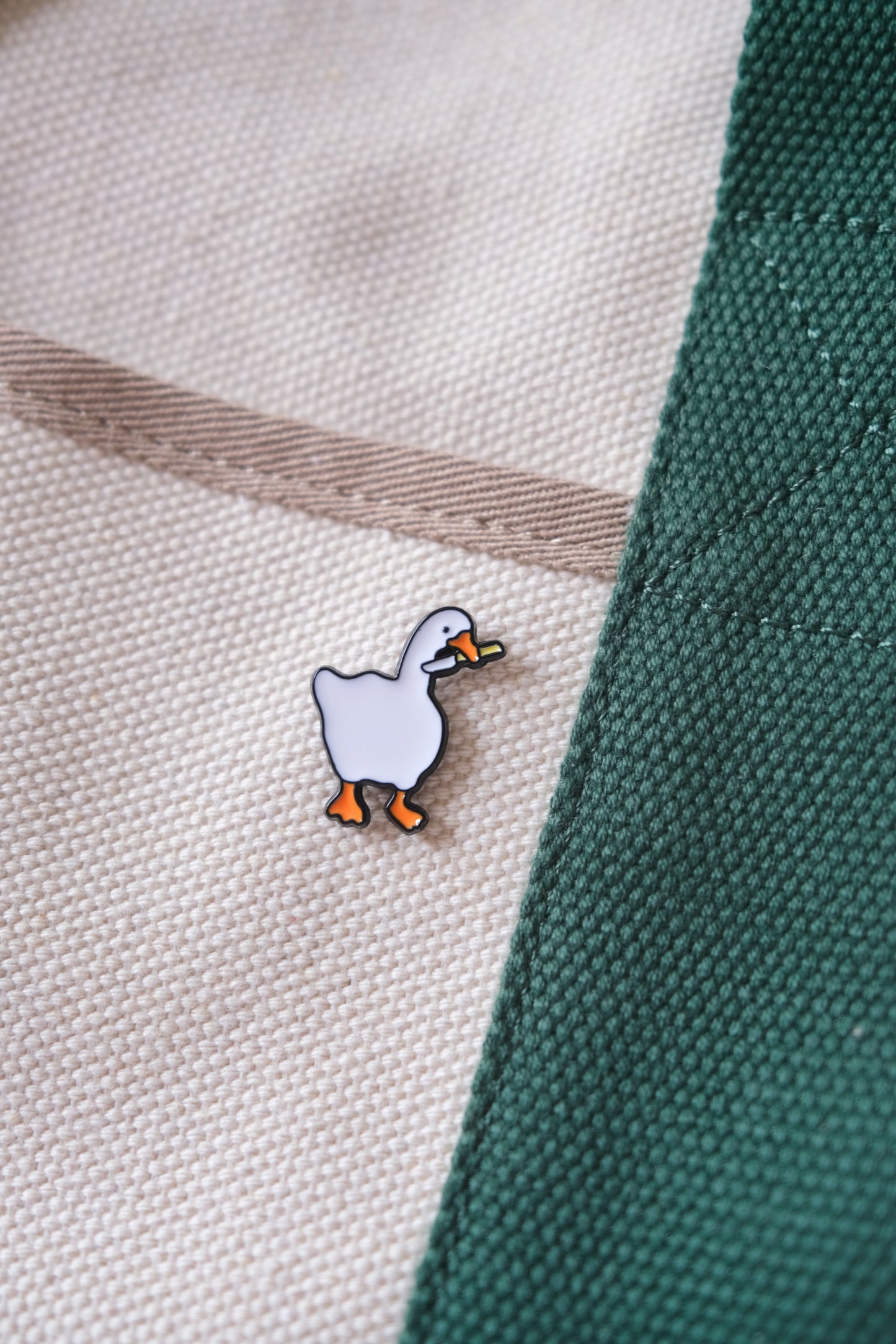 Goose with Knife Enamel Pin Analog Company