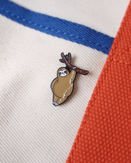 Hanging Sloth Enamel Pin Analog Company