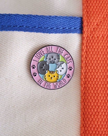 "I Love All The Cats In The World" Enamel Pin