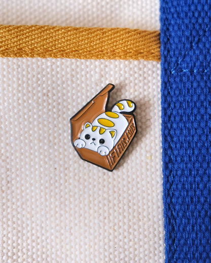 "If It Fits I Sits" Cat Enamel Pin