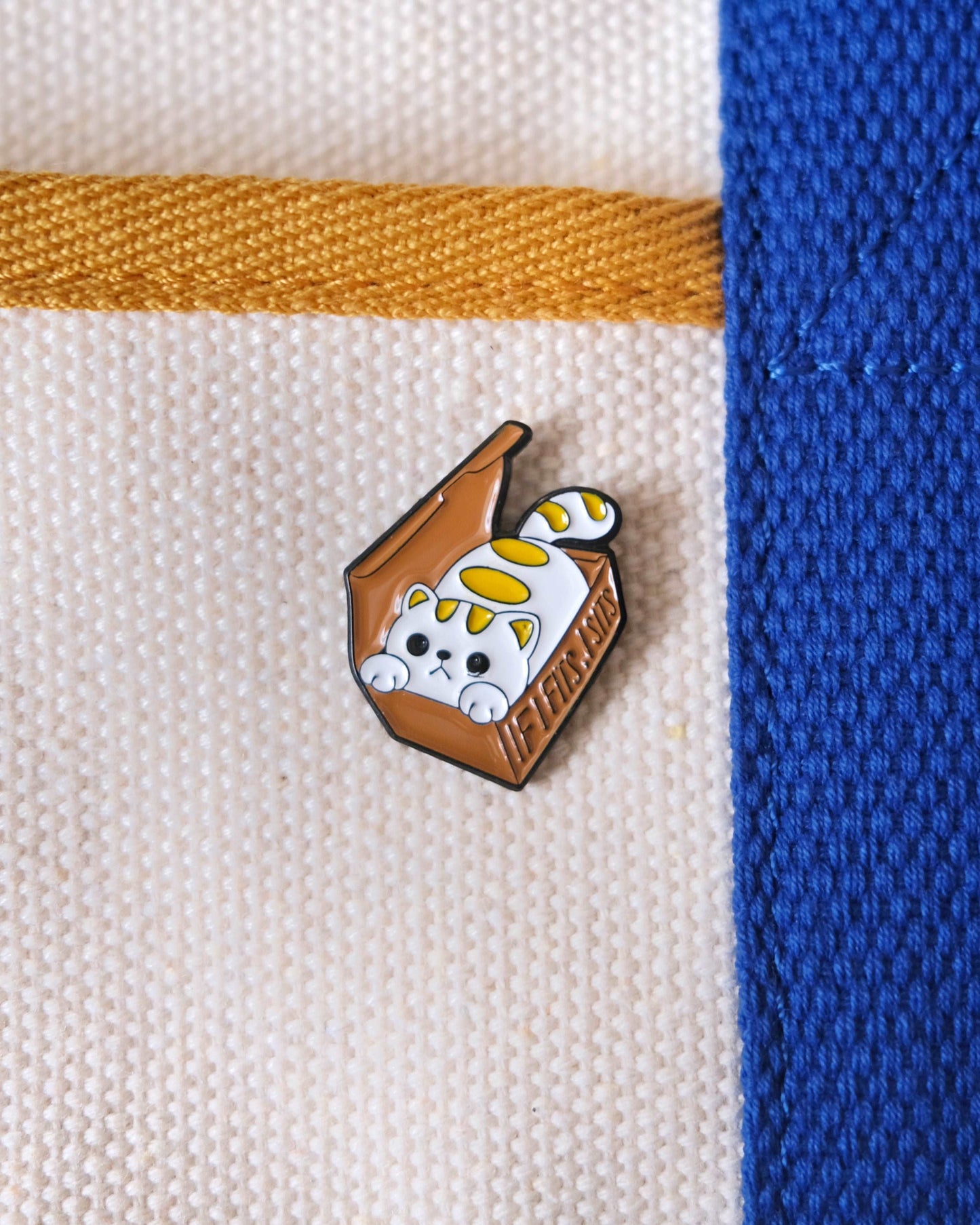 "If It Fits I Sits" Cat Enamel Pin