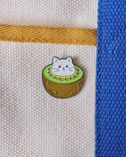 Kiwi Cat Enamel Pin Analog Company