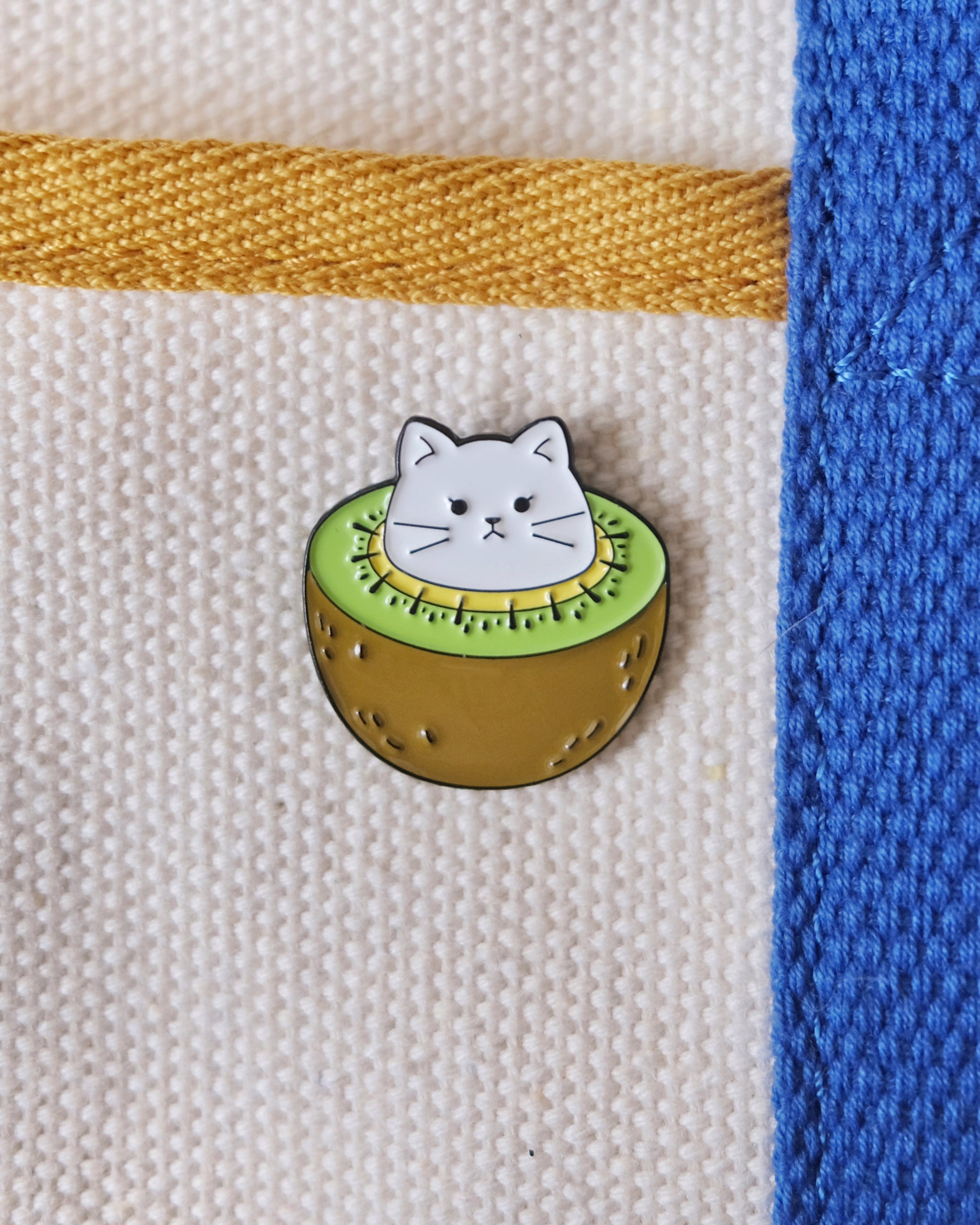 Kiwi Cat Enamel Pin Analog Company