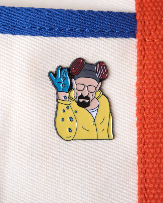 Mr White Enamel Pin Analog Company