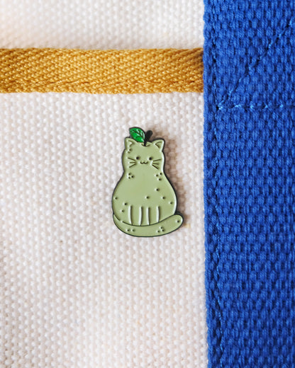 Pear Cat Enamel Pin Analog Company