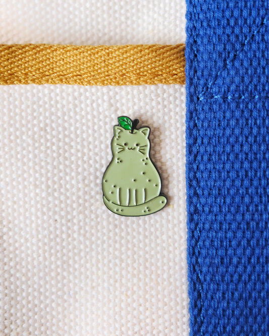 Pear Cat Enamel Pin Analog Company