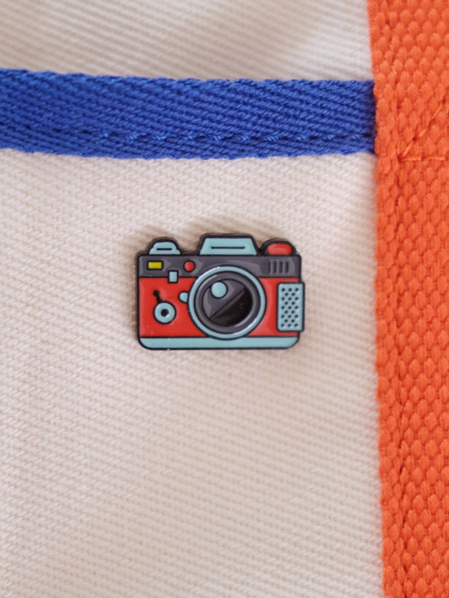 Red Camera Enamel Pin Analog Company