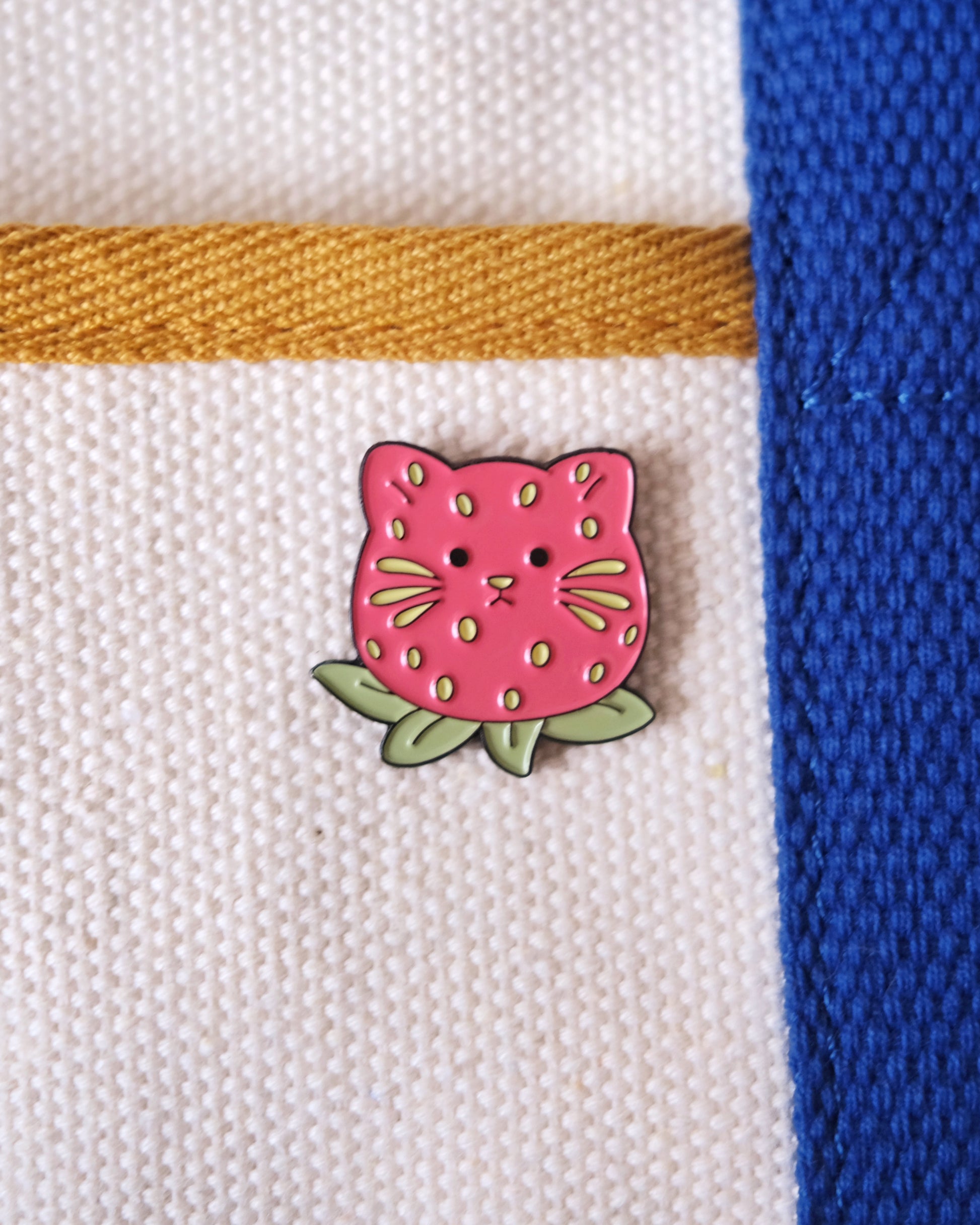 Strawberry Cat Enamel Pin Analog Company