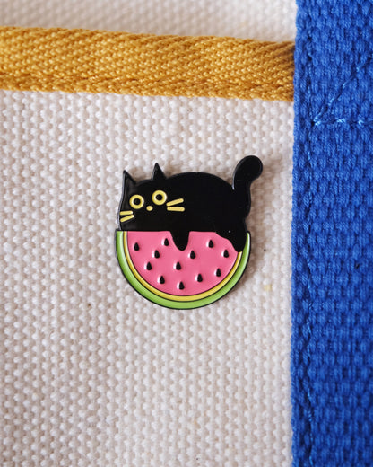 Watermelon Cat Enamel Pin Analog Company